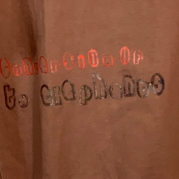 South Korean Brown Elephant T-Shirt Unfinished Hems and Sleeve Cutouts - Large - Picture 4 of 7